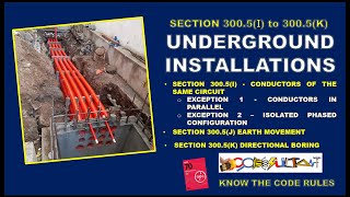 UNDERGROUND INSTALLATIONS-NEC 2023 SECTION 300.5(I) to (K)