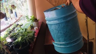 Creating a waste basket from a carp tin for full video check out my Chanel southside gypsy.peace🖤