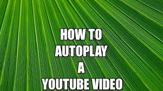 How to autoplay a YouTube video