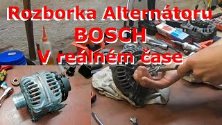 Rozborka automobilového alternátoru Bosch v reálném čase