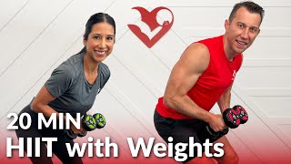 20 Minute HIIT Workout with Weights at Home - Full Body Dumbbell Tabata Workout