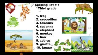 Spelling list #1. Tuesday, October 5th