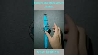 New fashion Geneva LED light quartz watch silicone wristwatch#short video #colourful vlog