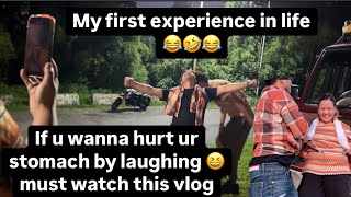 First experience in life 📌🤣😂🤣😂guys bhai ko bijokk lil hiking 🥾 with frnds