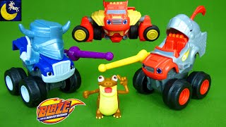 Knight Blaze and the Monster Machines Battle Jousting Crusher & Gigantosaurus Dinosaur Toys Unboxing