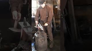 Blacksmith demonstration at Springmill State Park in Mitchell Indiana 🧑‍🏭 #blacksmith #forge