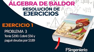 Solución paso a paso. Álgebra de Baldor. Ejercicio 1. Problema 3