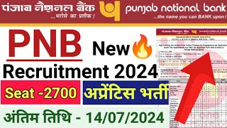 PNB Recruitment 2024 | PNB Apprentice Notification Out 2024 | Bank Job Vacancy 2024