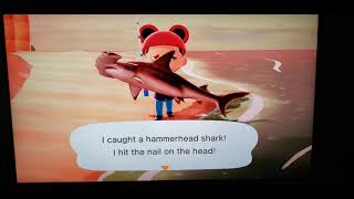 animal crossing i caught a hammerhead shark