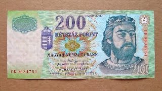 200 Hungarian Forint Banknote (Two Hundred Forint Hungary / 2005) Obverse & Reverse