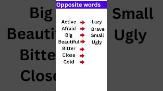 Opposite words #shorts #english #youtubeshorts