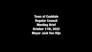 October 11th, 2022, Regular Council Meeting