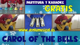 Villancico para Navidad con xilófono, metalófono, campanas y guitarra. Carol of the Bells.