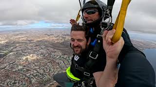 Mikel First Skydive! Tandem Jump from 10000 feet at iJump Gran Canaria