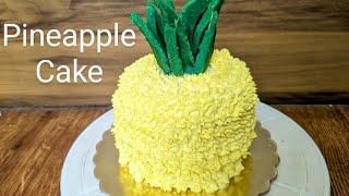 Pineapple theme cake | Birthday cake | Eggless pineapple cake | Ruchira