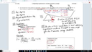 Paired HT StatCrunch