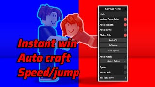 [Roblox] Carry A Friend! (Teamwork Obby) Script - Instant win, Auto craft, Speed/jump