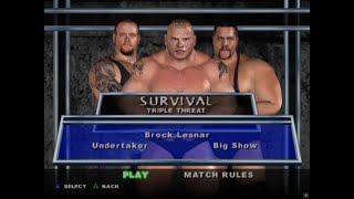 The Undertaker vs. Brock Lesnar vs. Big Show Triple Threat Match WWE SmackDown! Here Comes the Pain