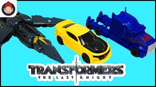 Transformers The Last Knight Toys Titan Changers Optimus Prime Bumblebee Megatron Unboxing Toy Video