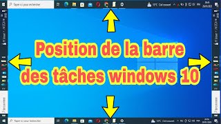 position de la barre des tâches windows 10