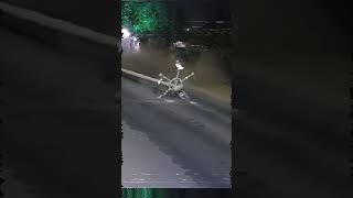 A motorcyclist was nearly killed when a truck crashed into a street lamp in India.#shorts #news