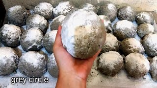 grey circle with white powder||  grey dusty asmr || collab with @amomanousasmr ❤️