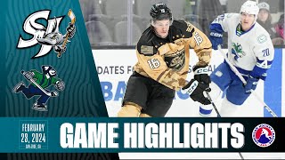 AHL HIGHLIGHTS | San Jose Barracuda vs Abbotsford Canucks | Feb 23, 2024