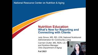 Senior Nutrition Program Webinar: Nutrition Education