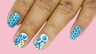 blue & white nail art #Shorts