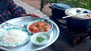 How to make green bean stew with chicken:Green bean stew in the garden#food #asmr #cooking