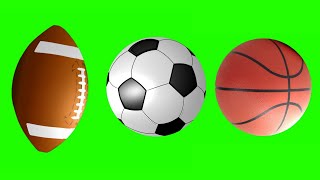 Balls Green Screen (Soccer, Basketball, Tennis, Volleyball, Football)