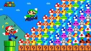 Super Mario Bros. but Mario and Luigi with MORE Custom Mushroom!