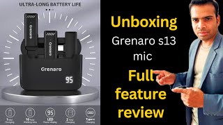 Unboxing Grenaro s13 wireless mic | full feature review in hindi