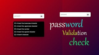 Awesome password validation check  in Javascript | Show Hide Password Toggle@SA BD TECH