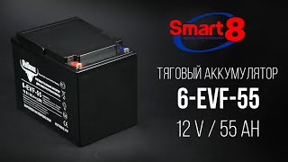 Купить тяговый гелевый аккумулятор RuTrike 6-EVF-55 - smart8.by