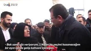 Ekrem İmamoğlu seçimden önce Sultanbeyli pazarında karşılaştığı Mahruze teyzeyi ziyaret etti.