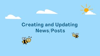 Creating and Updating News/Posts