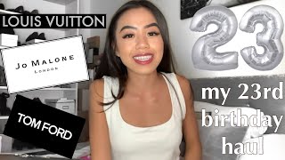 MY 23RD BIRTHDAY HAUL | JO MALONE, TOM FORD | LOUIS VUITTON UNBOXING | Corinne Arrowsmith