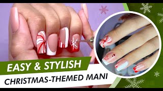 How to do an Easy & Stylish Christmas-themed Nails l Double Dip X KC Nails 🎄❤️