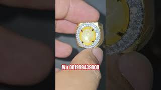 Natural yellow sapphire srilanka / mirah cempaka ceylon 5,05crt ring perak handmade / gemstone