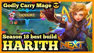 HARITH MOBILE LEGENDS, HARITH BEST BUILD 2020, HARITH GAMEPLAY, SEASON 18, MLBB META MAGE, CARRY