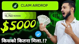 Grass Airdrop Claim Start - किसको कितना मिला - Check Your Grass Token