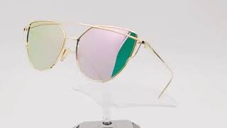 Cat Eye Mirror Flat Lens Sunglasses For Women