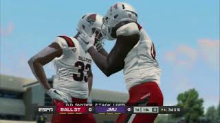 NCAA Football 14 James Madison vs Ball State 2024 Gameplay PS3