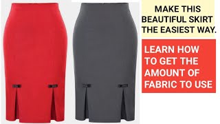 HOW TO MAKE A PENCIL SKIRT WITH DOUBLE FRONT COVERED SLIT. PLEATED PENCIL SKIRT.