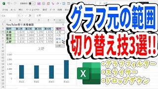 【Excel】グラフ元の範囲を切り替える技3選紹介!!