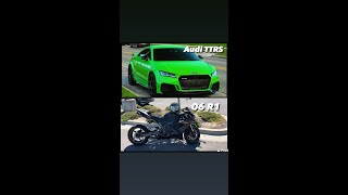 Audi TTRS vs 06 Yamaha R1 (mods in desc)