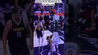 Nuggets Vs Clippers: James Harden alley oop to Westbrook #nba #highlights #shorts