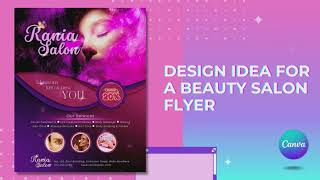 Beauty Saloon Flyer Design in Canva