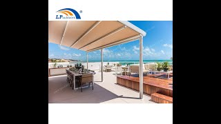 All season automatic awning motor drove bioclimatic retractable roof  pergola system